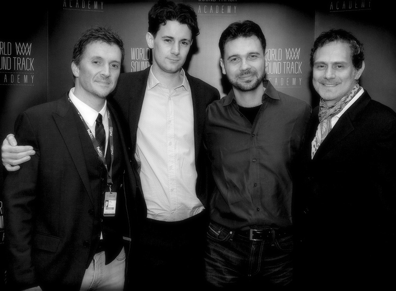 Benjamin Woodgates with ASCAP Directors for Film & TV, Simon Greenaway (left) & Mike Todd (right).